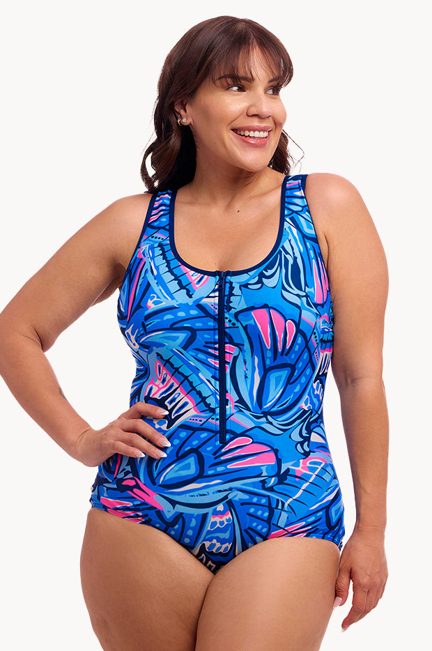 Soaring Hi DD/E Cup Zip Front One Piece