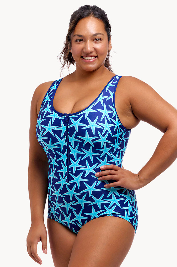 See Stars DD/E Cup Zip Front One Piece