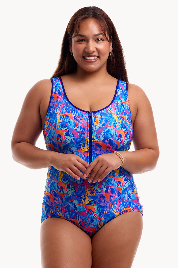 Dragons Den DD/E Cup Zip Front One Piece