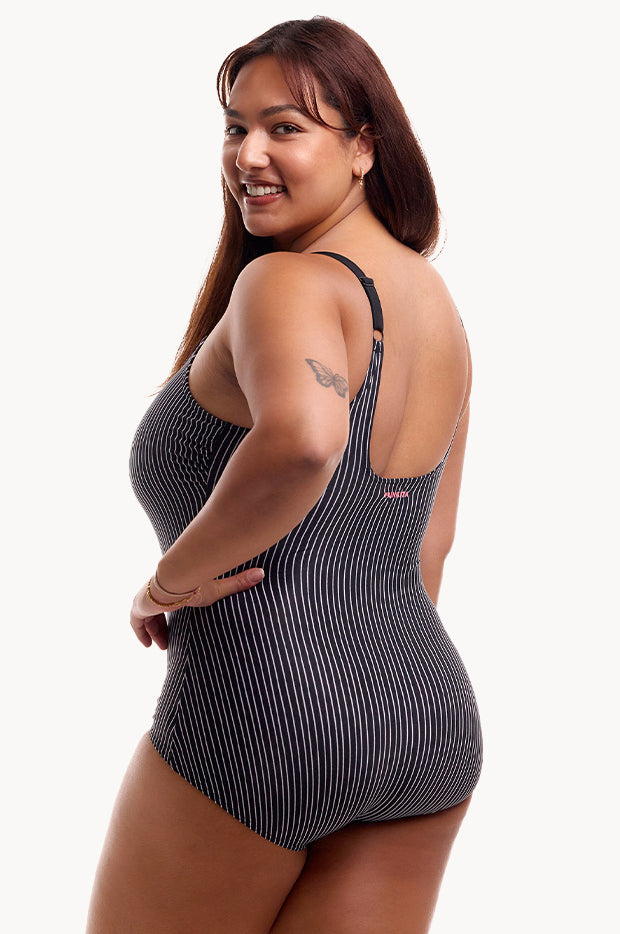 Pin Stripe Scoop Neck One Piece