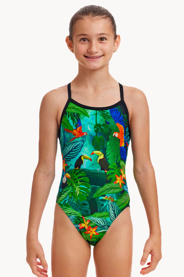Girls Lost Forest Single Strap One Piece
