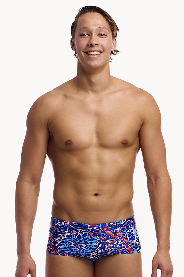 Funky Trunks - Mens Mad Cat Trunk - Blue/Orange | Swimwear Galore AU