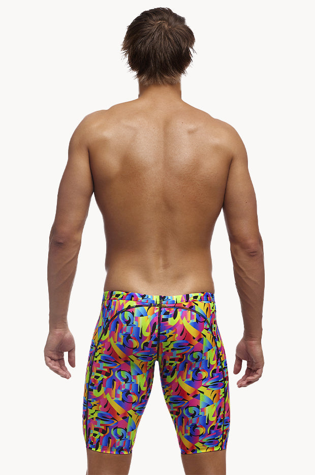 Funky Men Funky Trunks - Mens Colour Funk Jammer - Black/Multi | Swimwear Galore AU