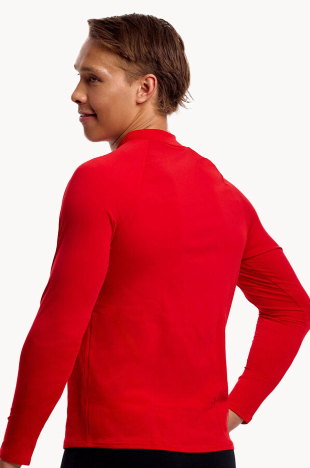 Mens Still Red Long Sleeve Suntop