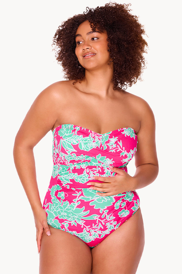 Strawberry Fields Twist Bandeau One Piece