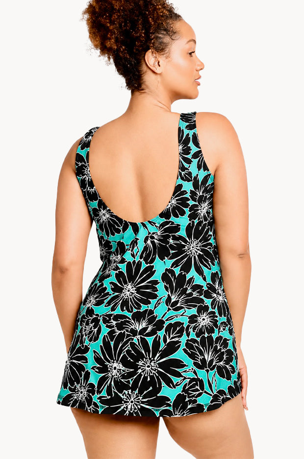 Green Tropical Swim Dress