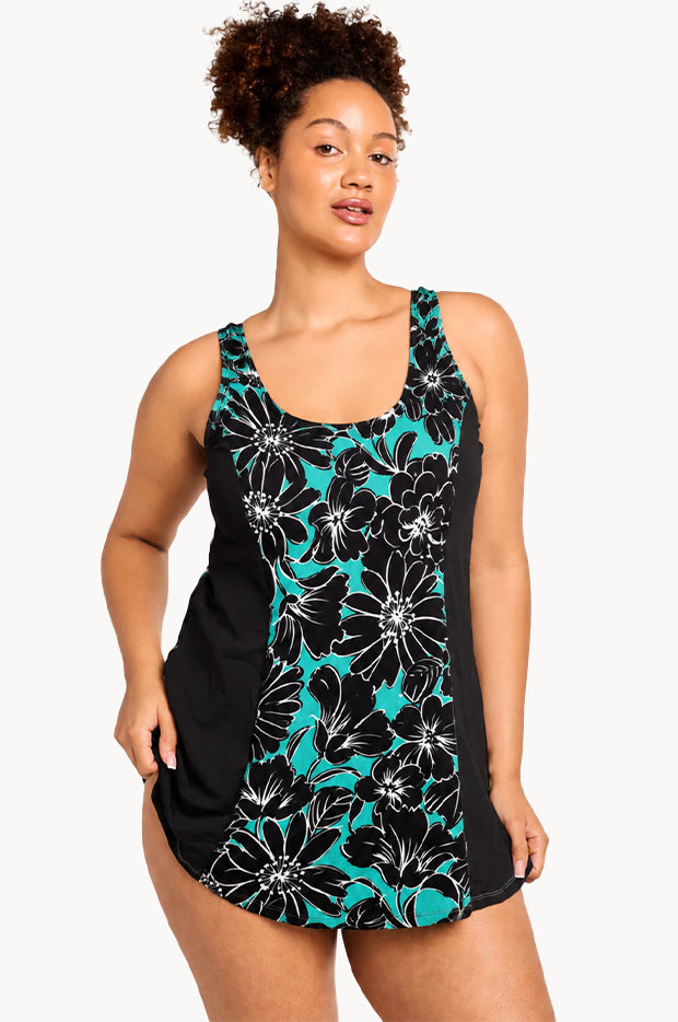Green Tropical Swim Dress