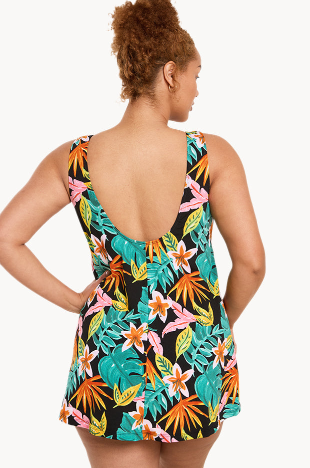 Painted Tropical Swim Dress