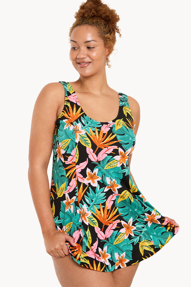 Painted Tropical Swim Dress