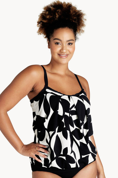 Leaf Bandeau Blouson Tankini Separate + main image 1
