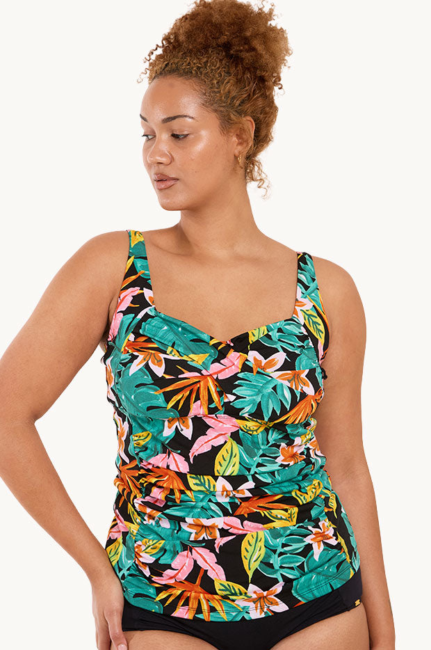 Painted Tropical Twist Front Tankini Separate