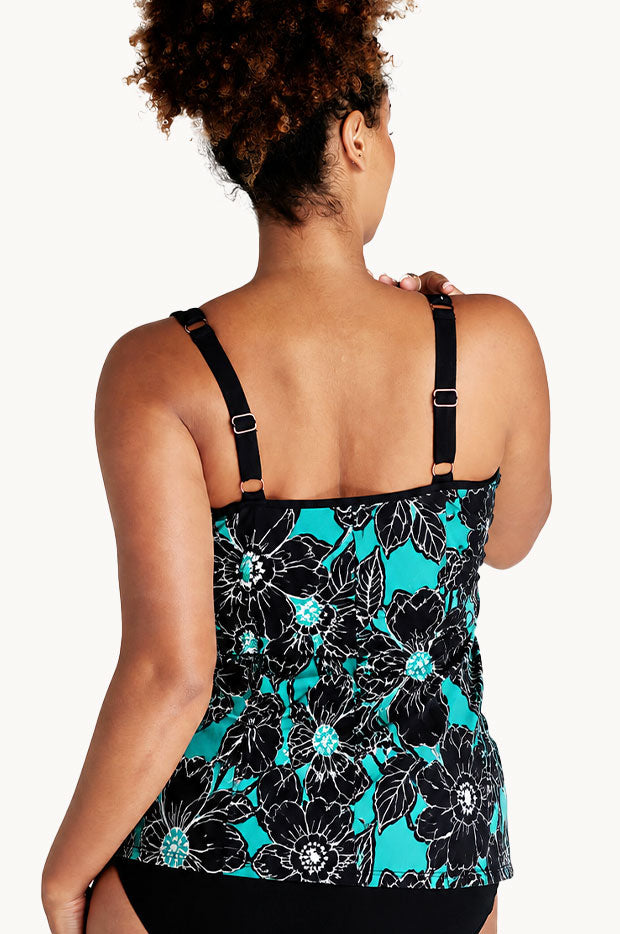 Green Tropical F/G Cup Tankini Separate