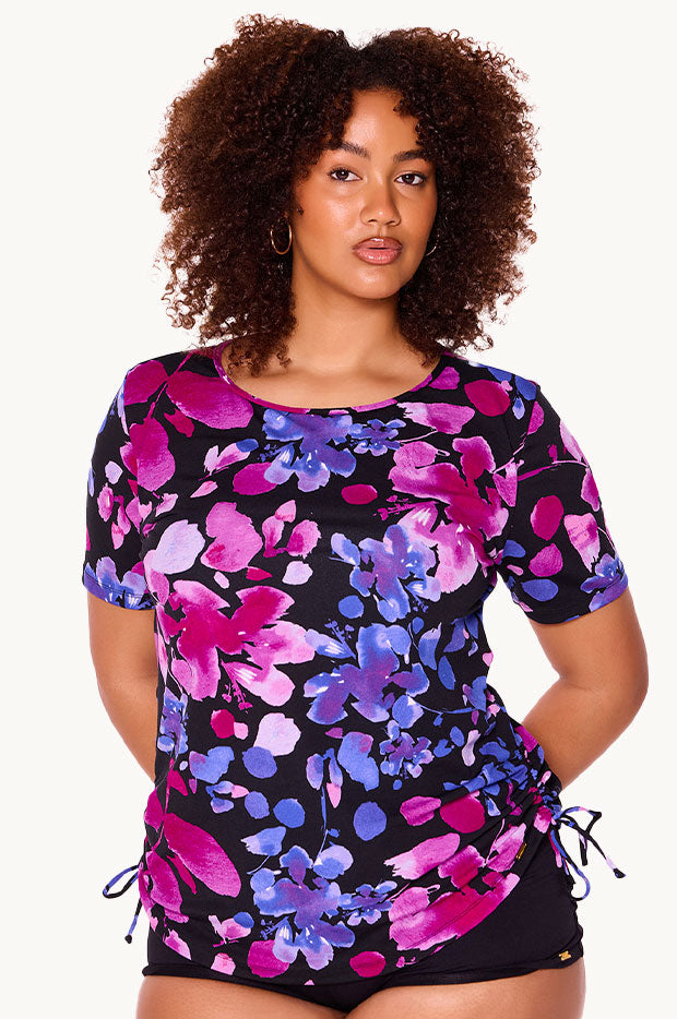 Paper Flowers Short Sleeve Suntop