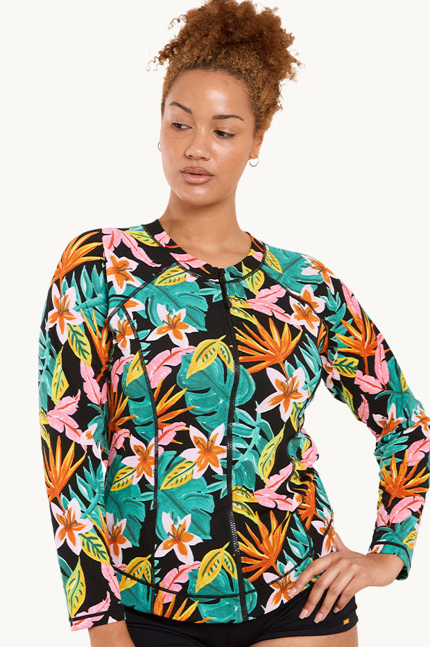 Painted Tropical Long Sleeve Suntop