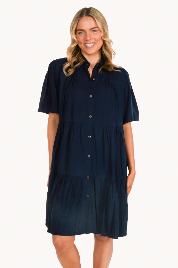 Plain Victoria Button Front Dress