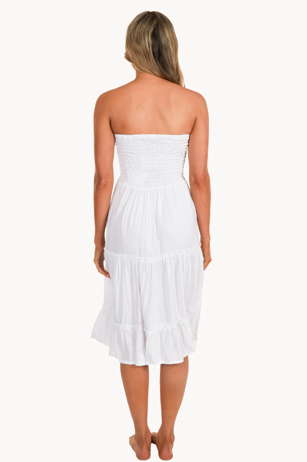 Plain Tiered Ruched Dress