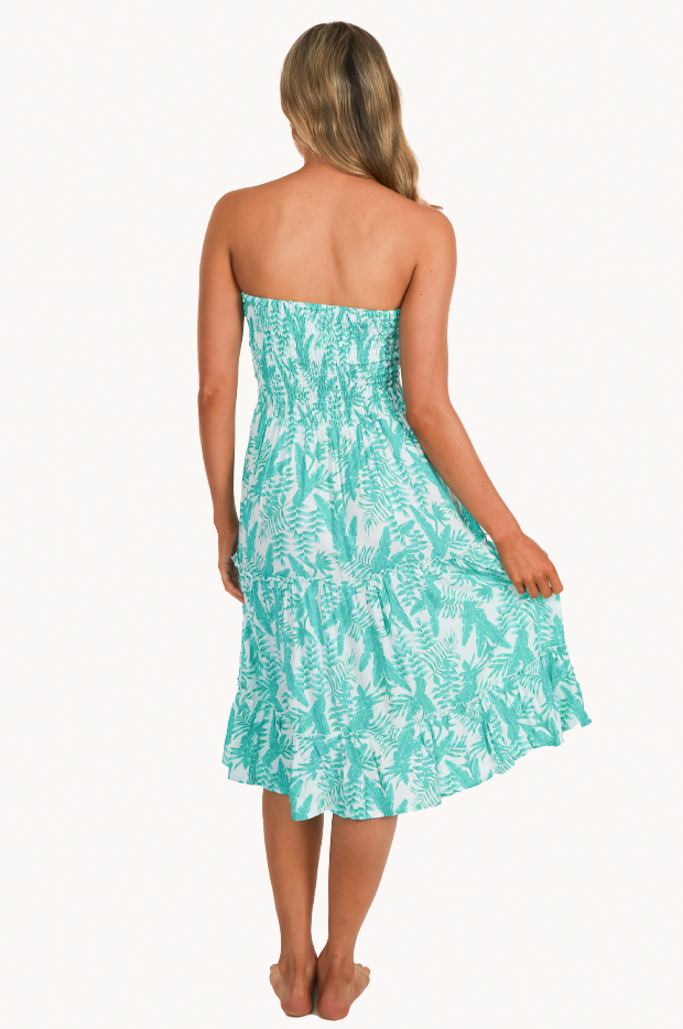 Tropical Escape Tier Ruched Dress