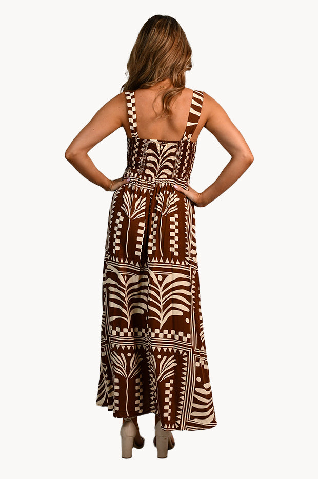Go Girl - Tribal Artisan Emily Maxi Dress - Brown | Swimwear Galore AU Go Girl - Tribal Artisan Emily Maxi Dress - Brown | Swimwear Galore AU