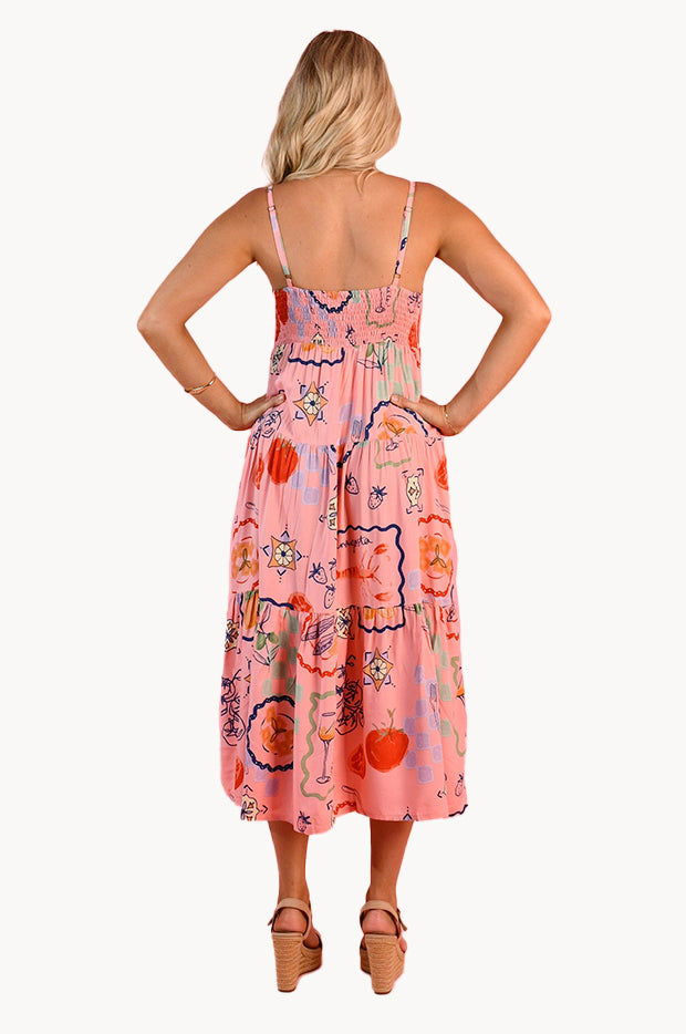 Positano Picnic Ellie Midi Dress