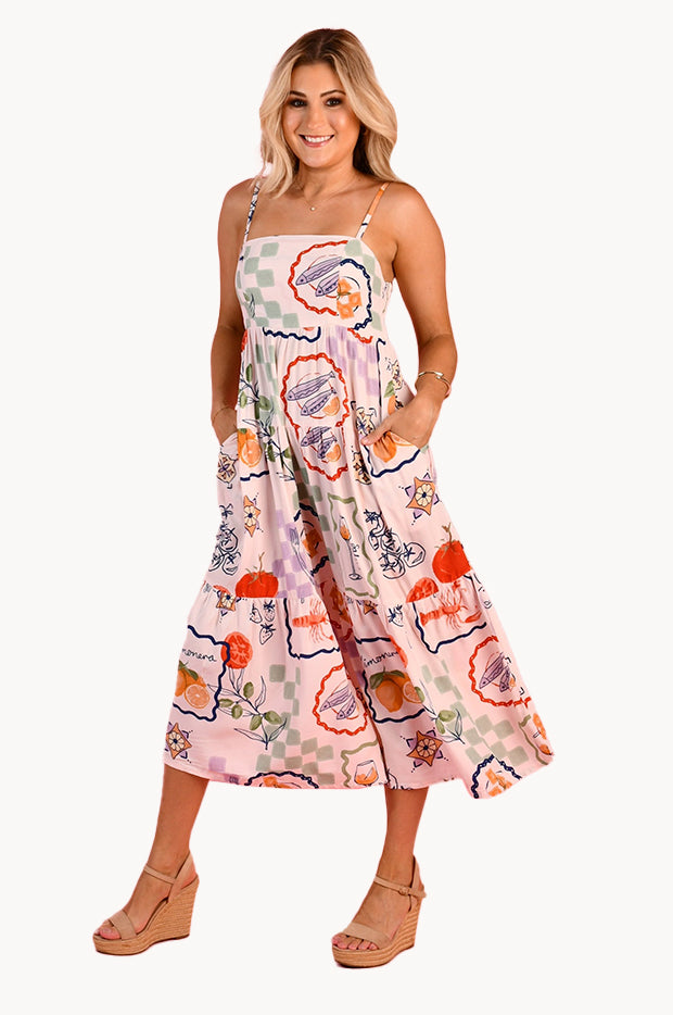 Positano Picnic Ellie Midi Dress