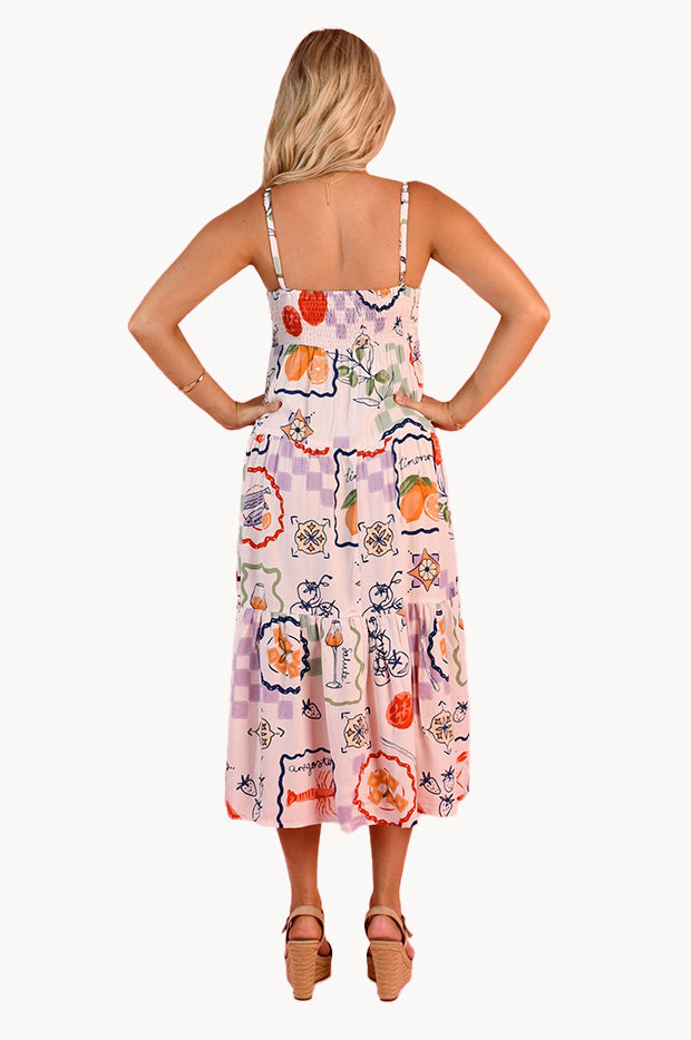 Positano Picnic Ellie Midi Dress