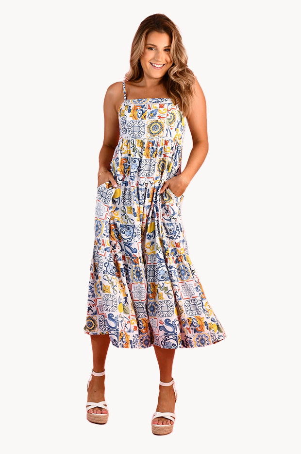 Moroccan Tiles Ellie Midi Dress