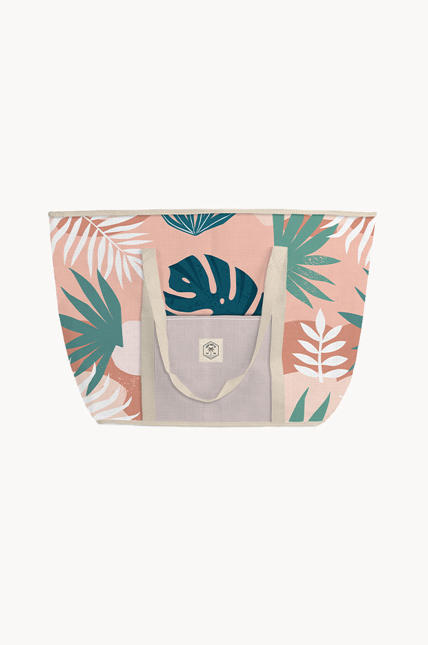 Blush Palm Jumbo Beach Bag