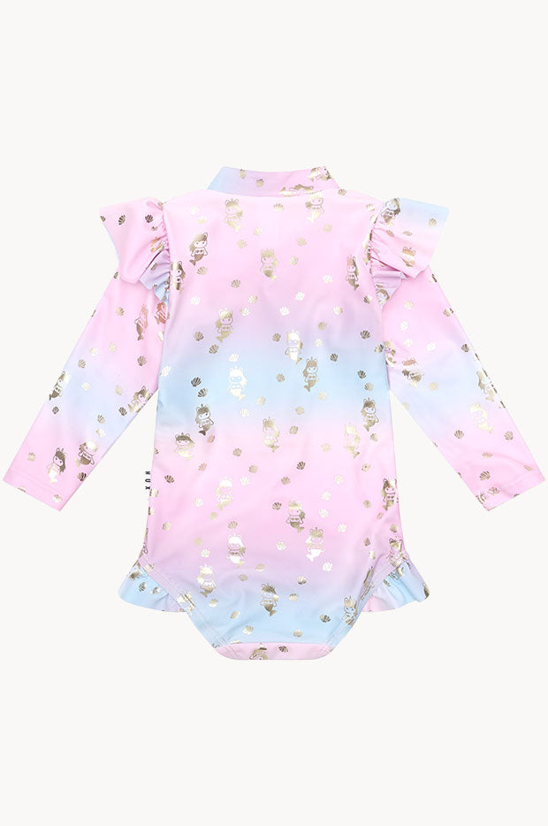 Girls Mercorn Shell Long Sleeve Sunsuit