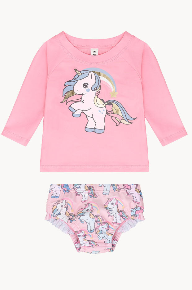 Girls Rainbow Unicorn Suntop Set