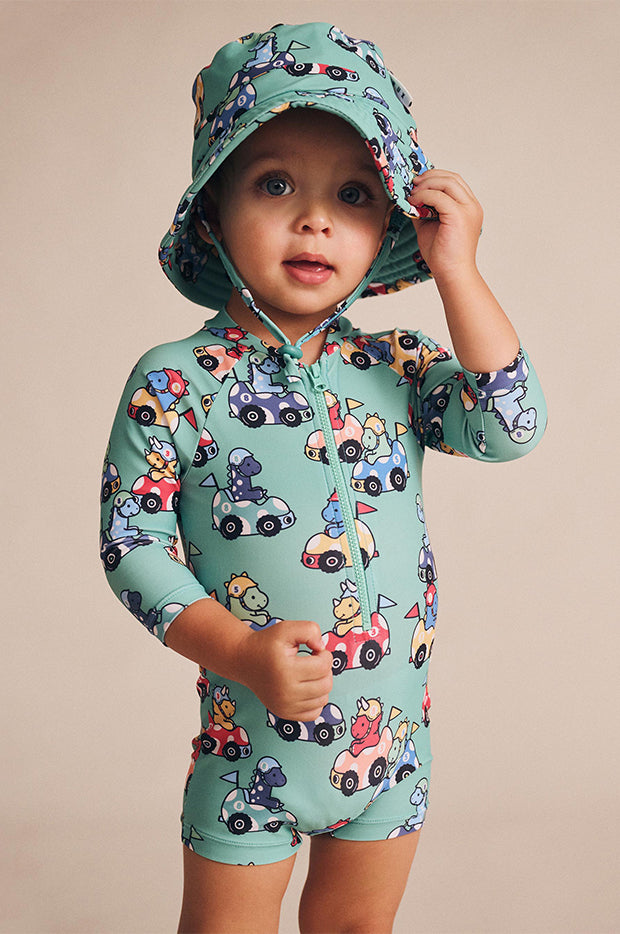 Boys Racer Dino Swim Hat