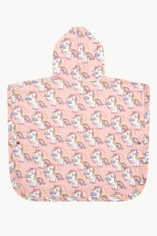 Girls Rainbow Unicorn Poncho