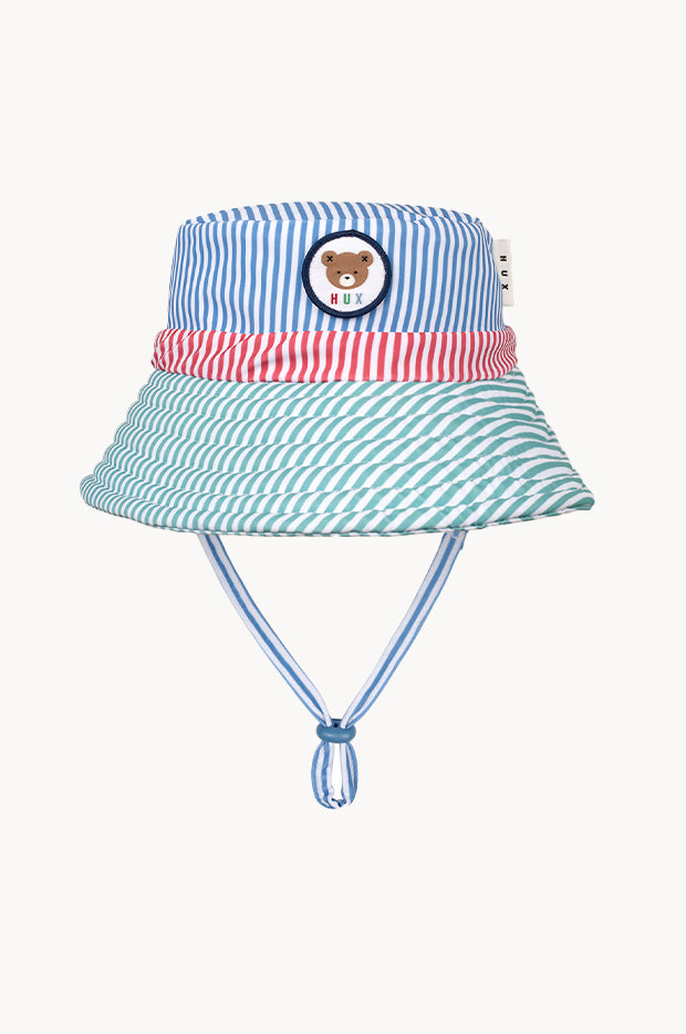 Boys Spliced Stripe Swim Hat