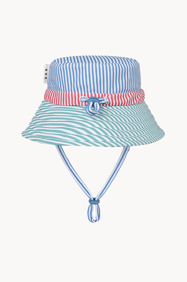 Boys Spliced Stripe Swim Hat