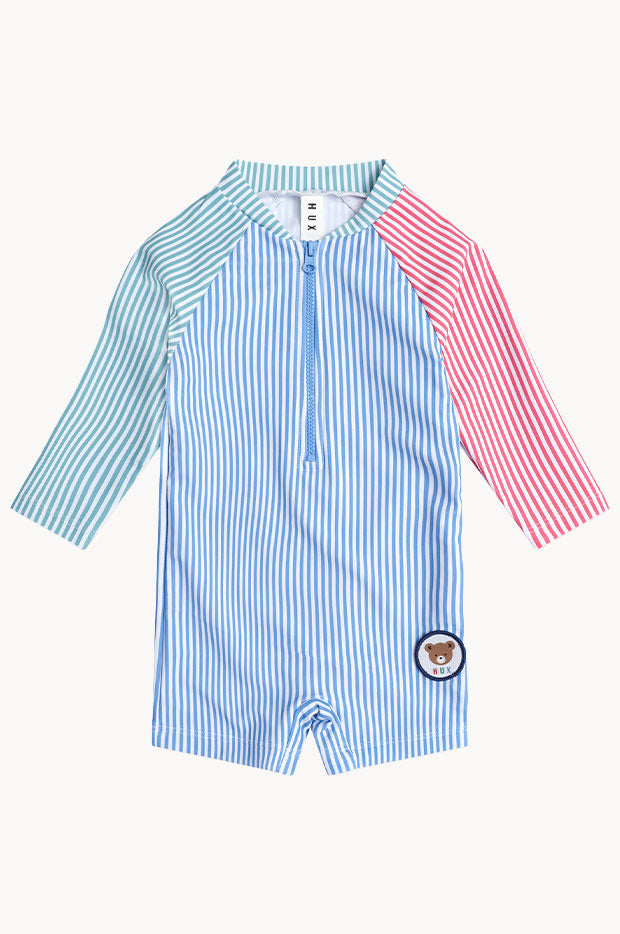 Boys Spliced Stripe Sunsuit