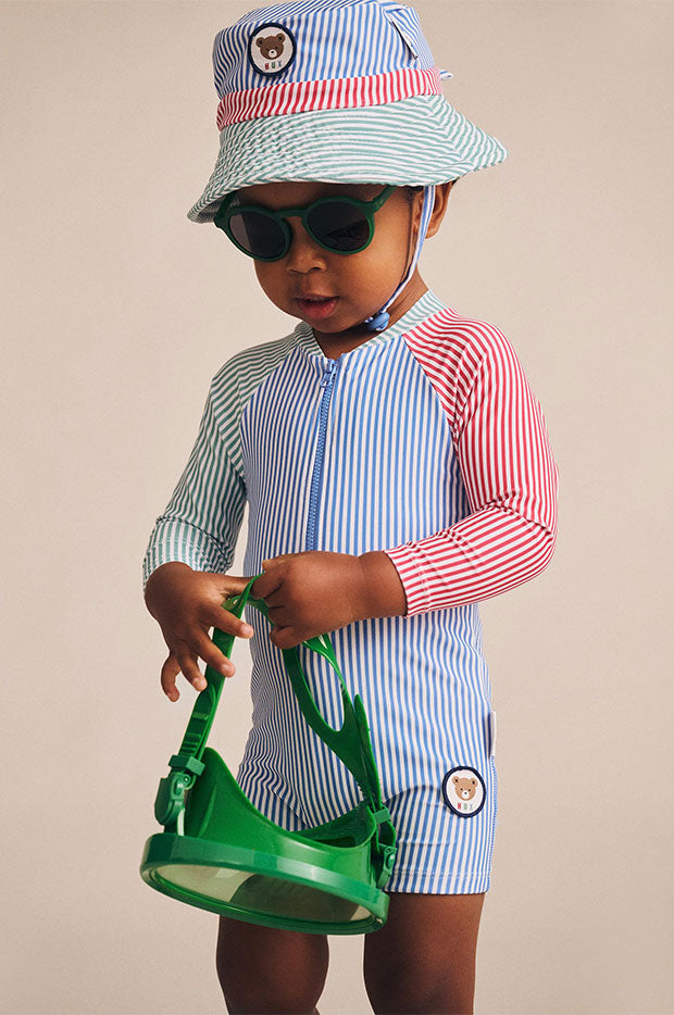 Boys Spliced Stripe Sunsuit