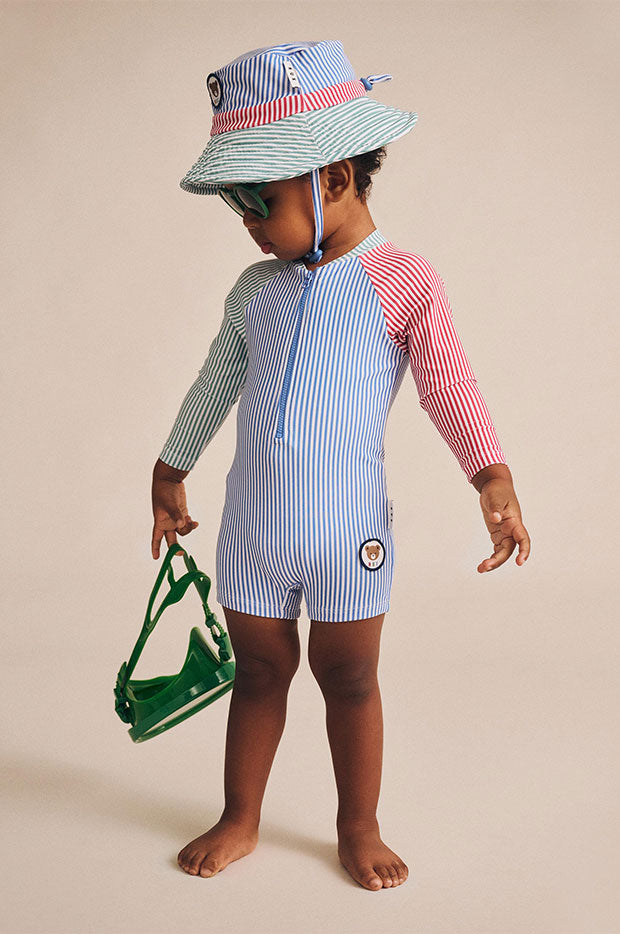 Boys Spliced Stripe Sunsuit