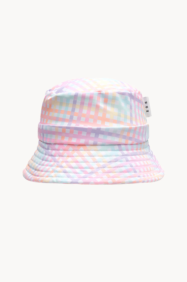 Girls Rainbow Check Swim Hat