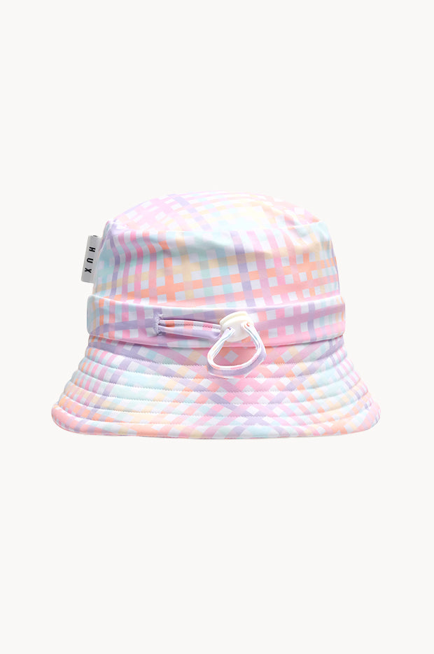 Girls Rainbow Check Swim Hat