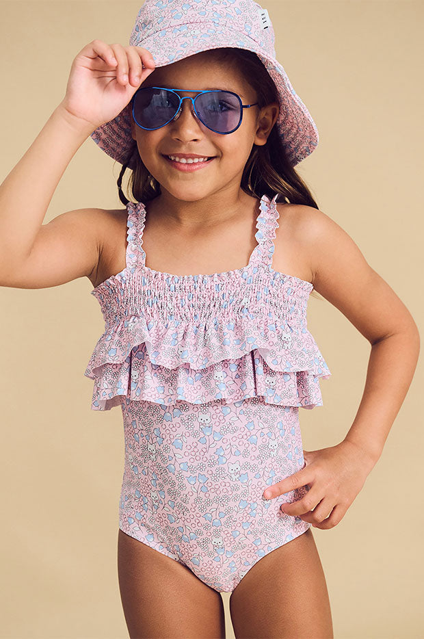 Girls Bluebell Floral Frill One Piece