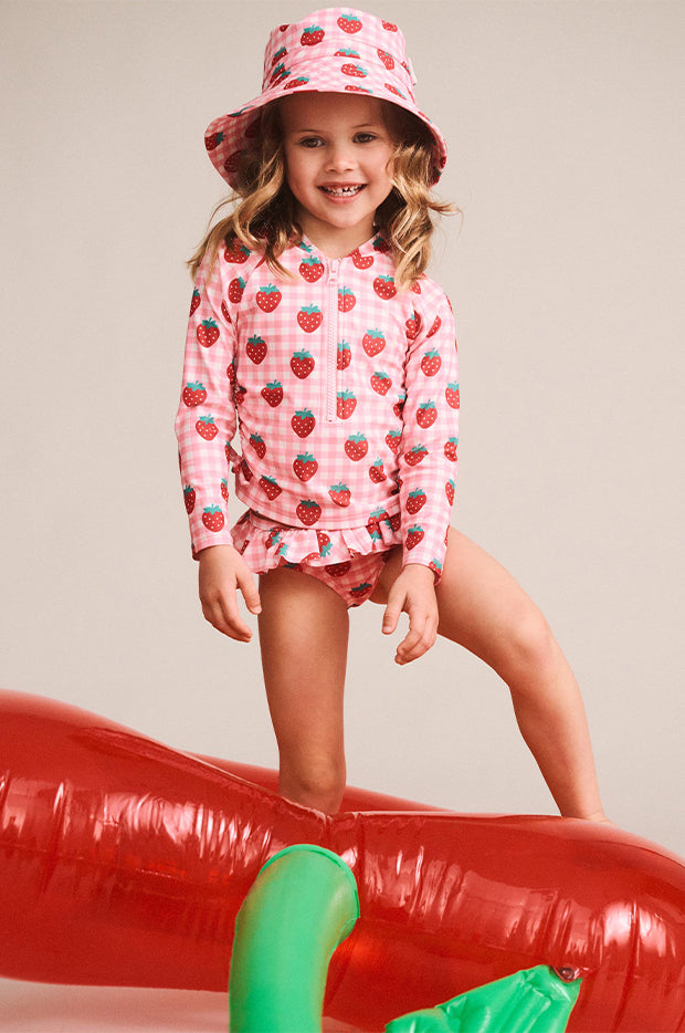 Girls Strawberry Check Swim Hat