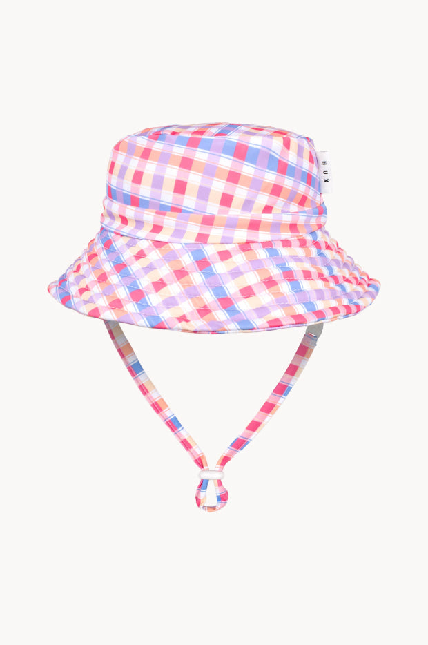 Girls Rainbow Check Swim Hat