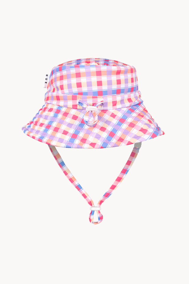 Girls Rainbow Check Swim Hat