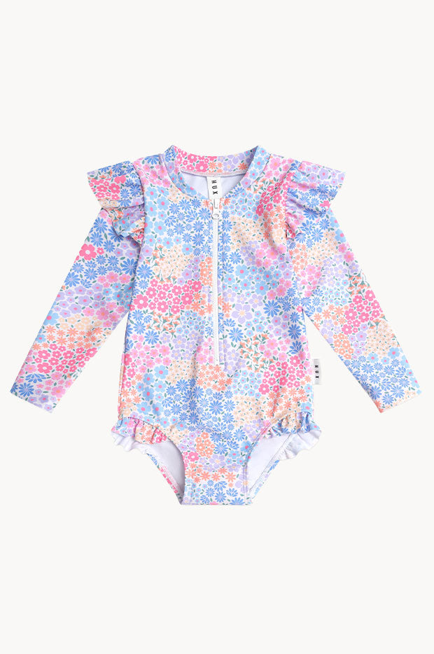 Girls Floral Bloom Frill Sunsuit