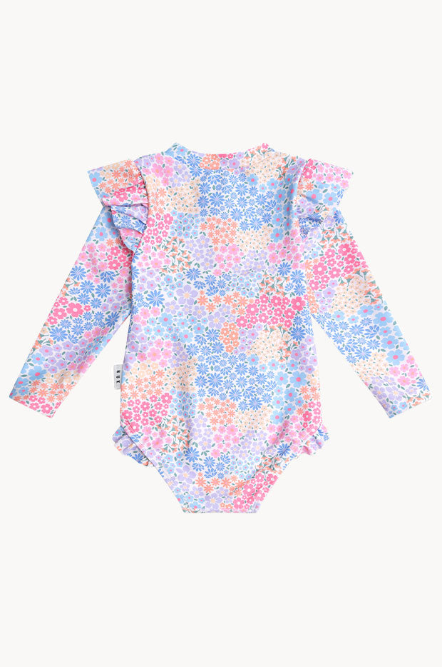 Girls Floral Bloom Frill Sunsuit