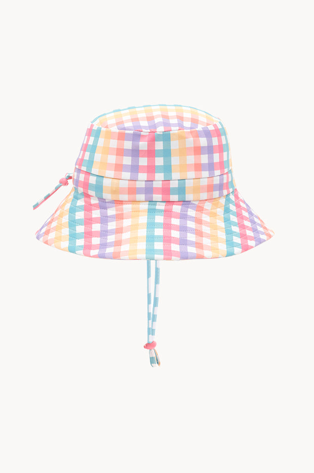 Girls Rainbow Check Swim Hat