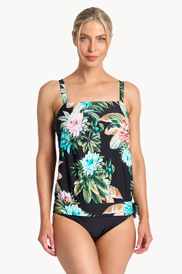 Floral Blouson Tankini Set
