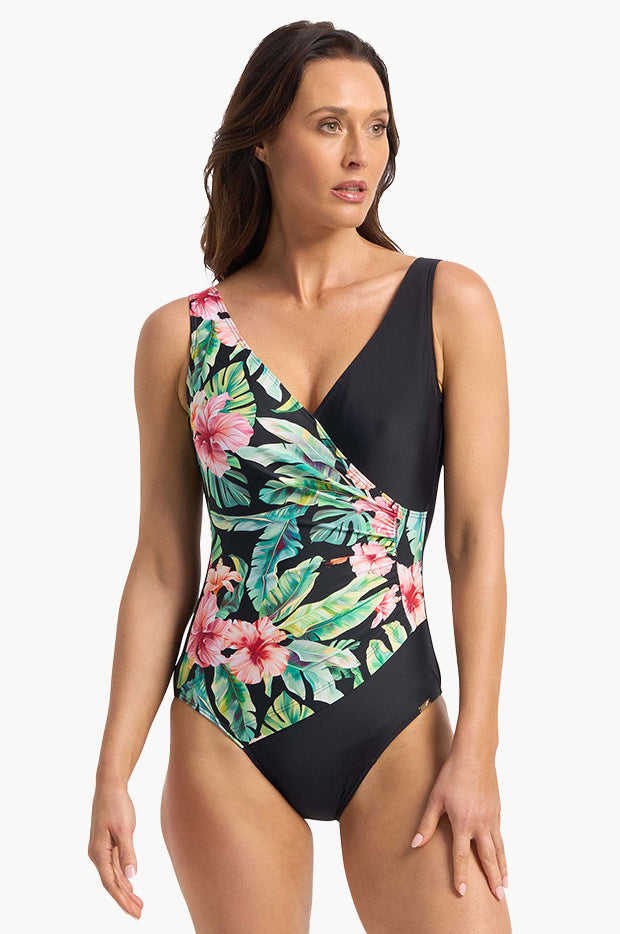Floral Surplice One Piece