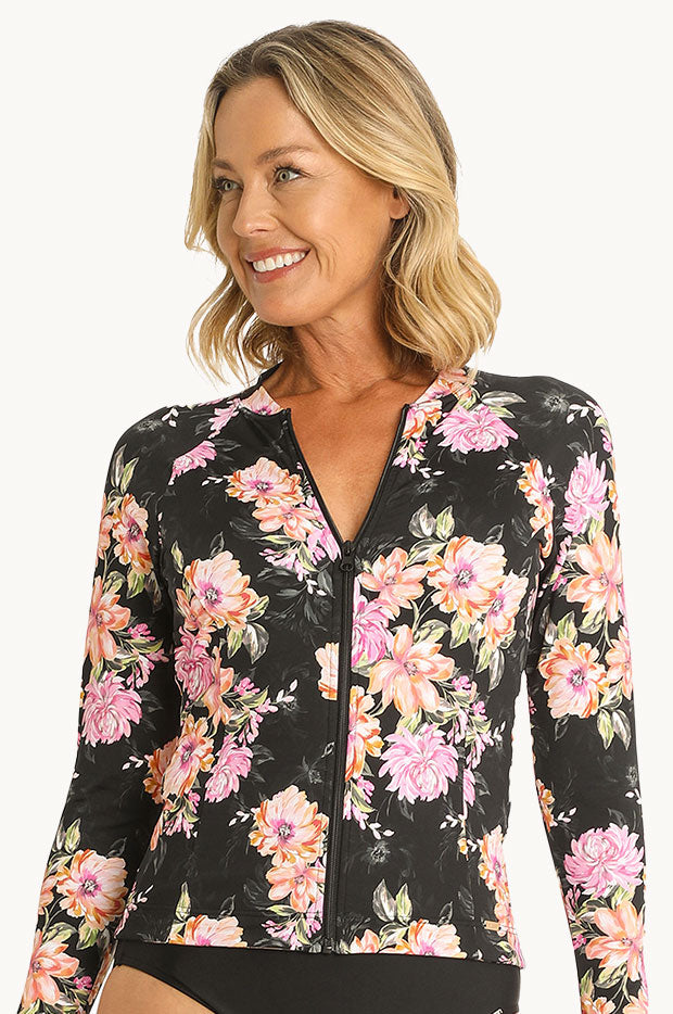 Bloom Long Sleeve Zip Suntop