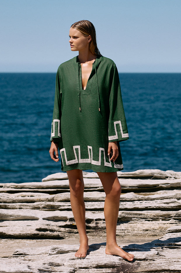 Tirari Nights Embroidered Mini Kaftan