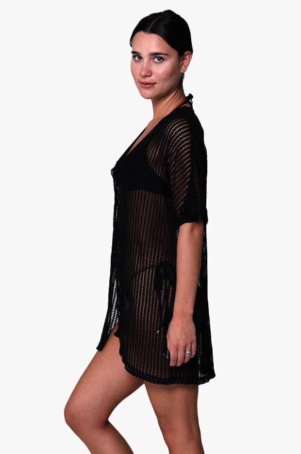 J.valdi Bora Bora Kimono Black | Swimwear Galore AU